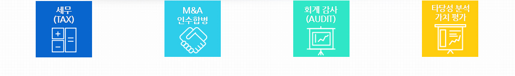 세무, 인수합병, 회계 감사, 타당성 분석 가치 평가 바로가기